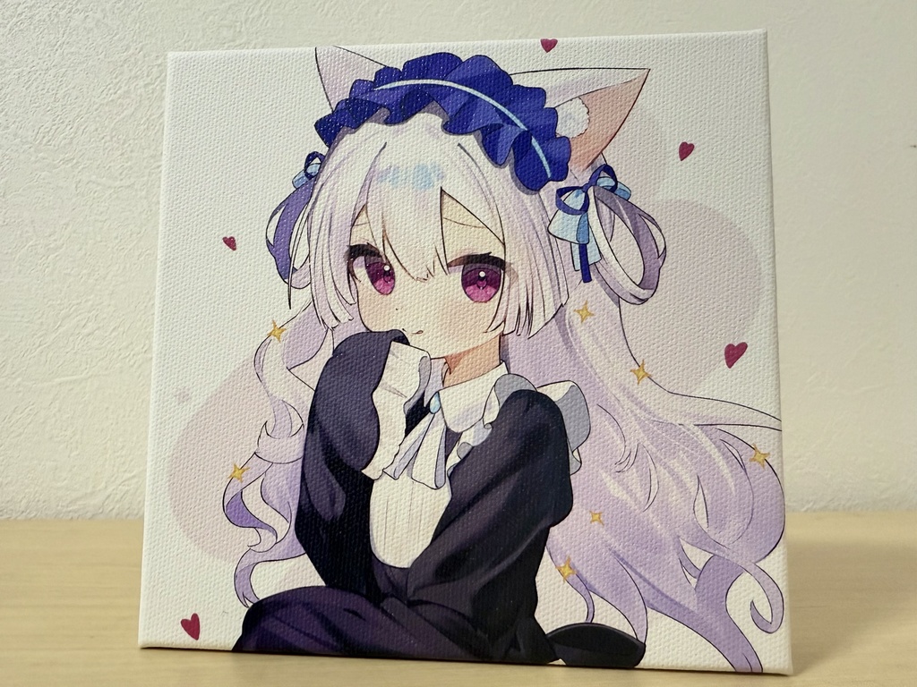 キャンバスプリント_メイドねこ