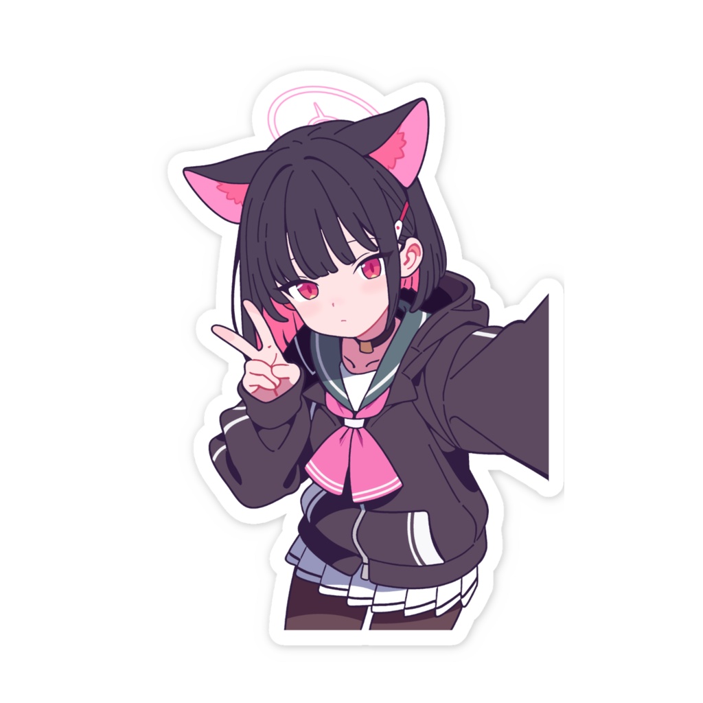 ブルアカ 自撮りカズサステッカー