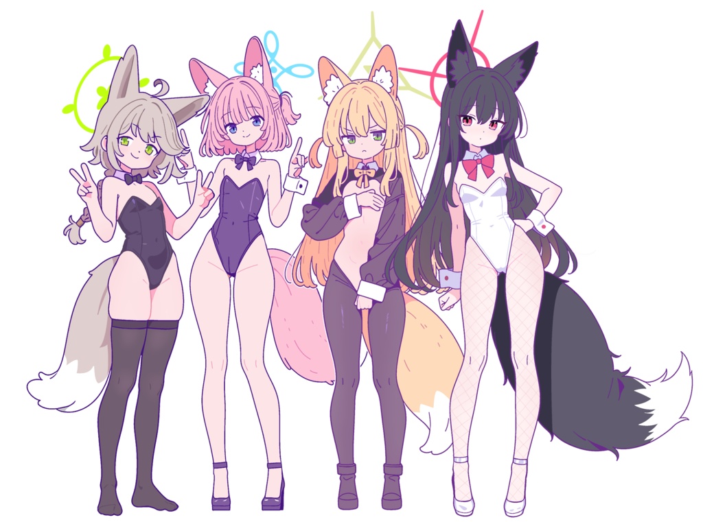 ブルアカ バニー FOX小隊 4枚ステッカーセット