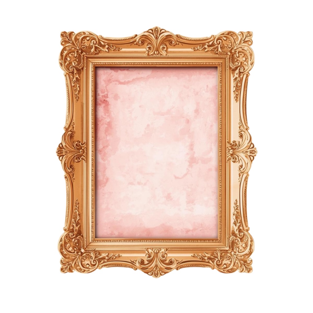 「ピンク系アンティーク雑貨・水彩画風クリップアートセット(全10点/PNG・背景透明)」