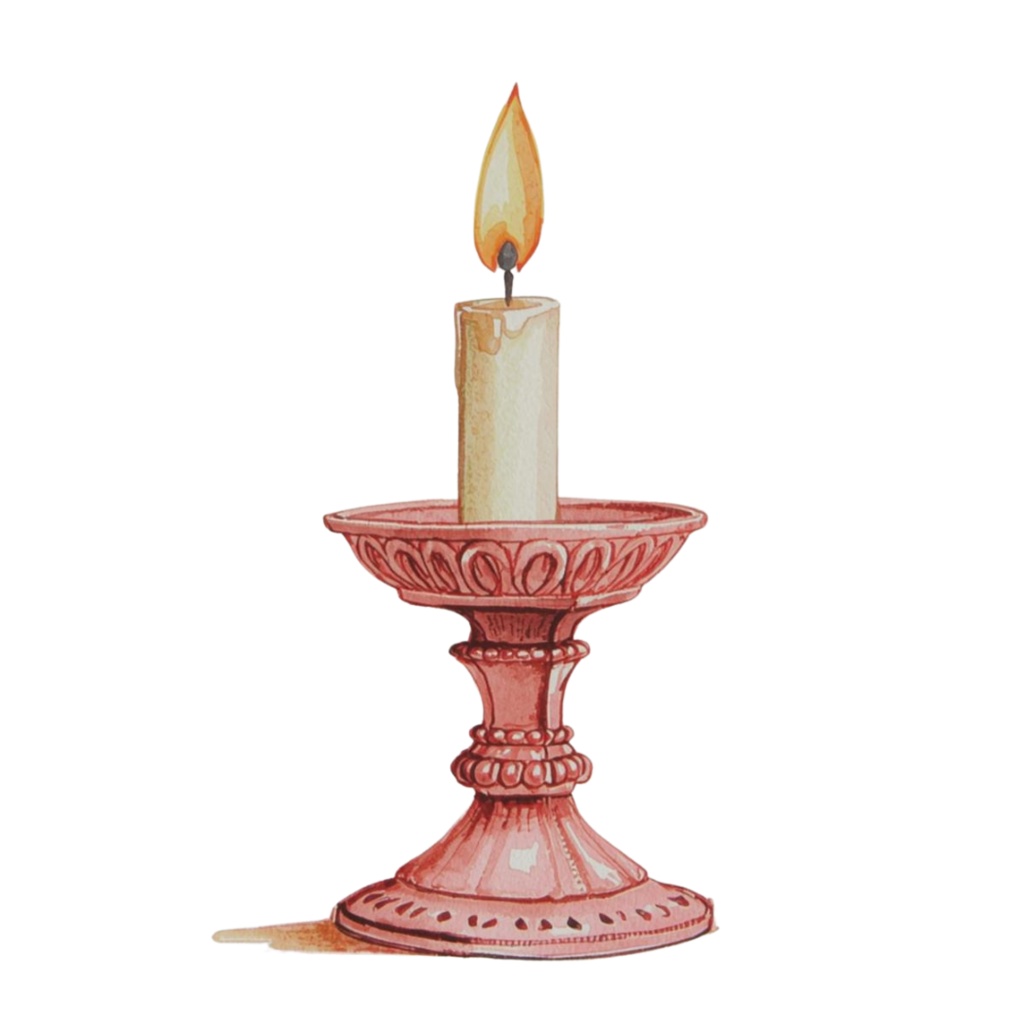 「ピンク系アンティーク雑貨・水彩画風クリップアートセット(全10点/PNG・背景透明)」