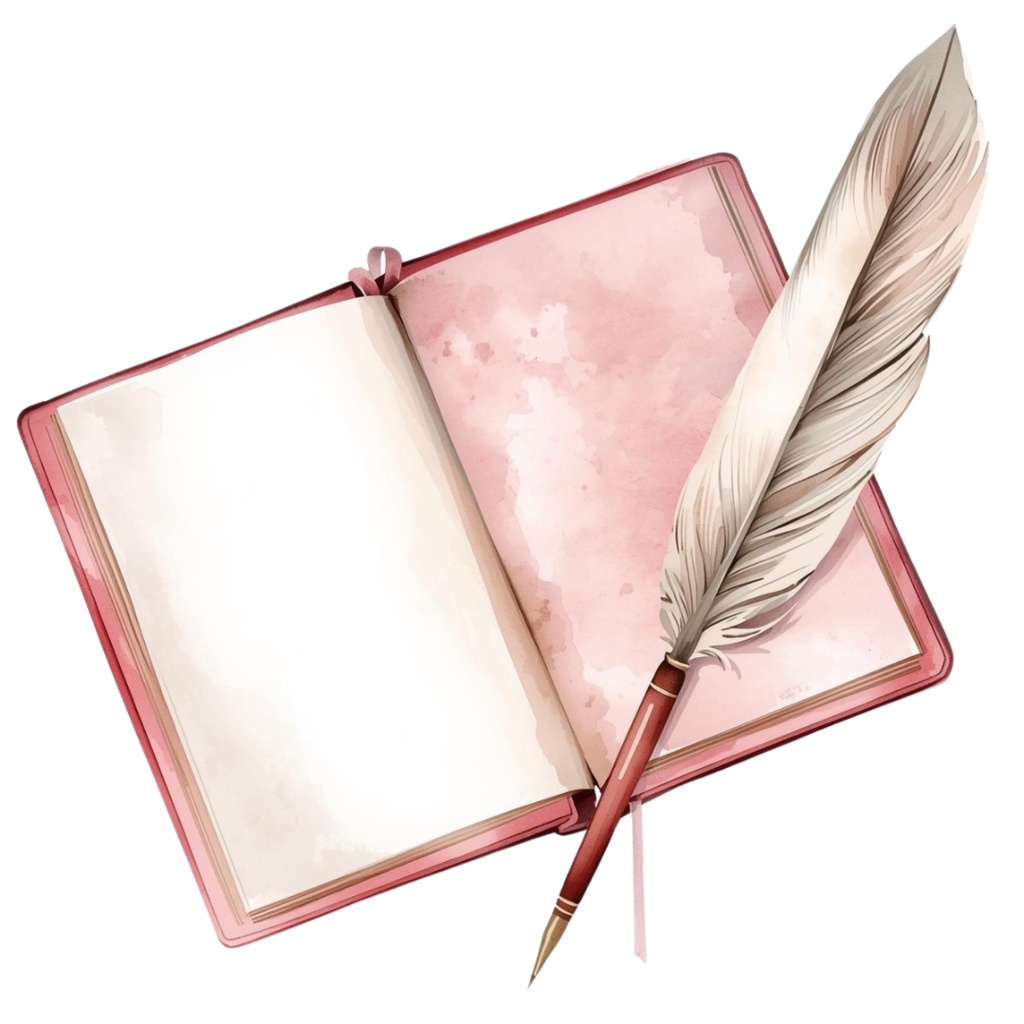 「ピンク系アンティーク雑貨・水彩画風クリップアートセット(全10点/PNG・背景透明)」