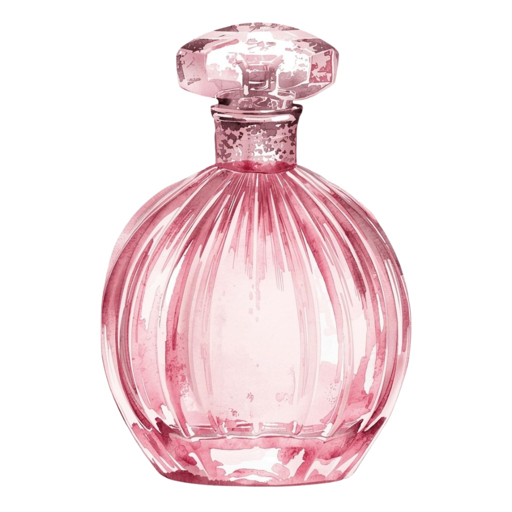 「ピンク系アンティーク雑貨・水彩画風クリップアートセット(全10点/PNG・背景透明)」