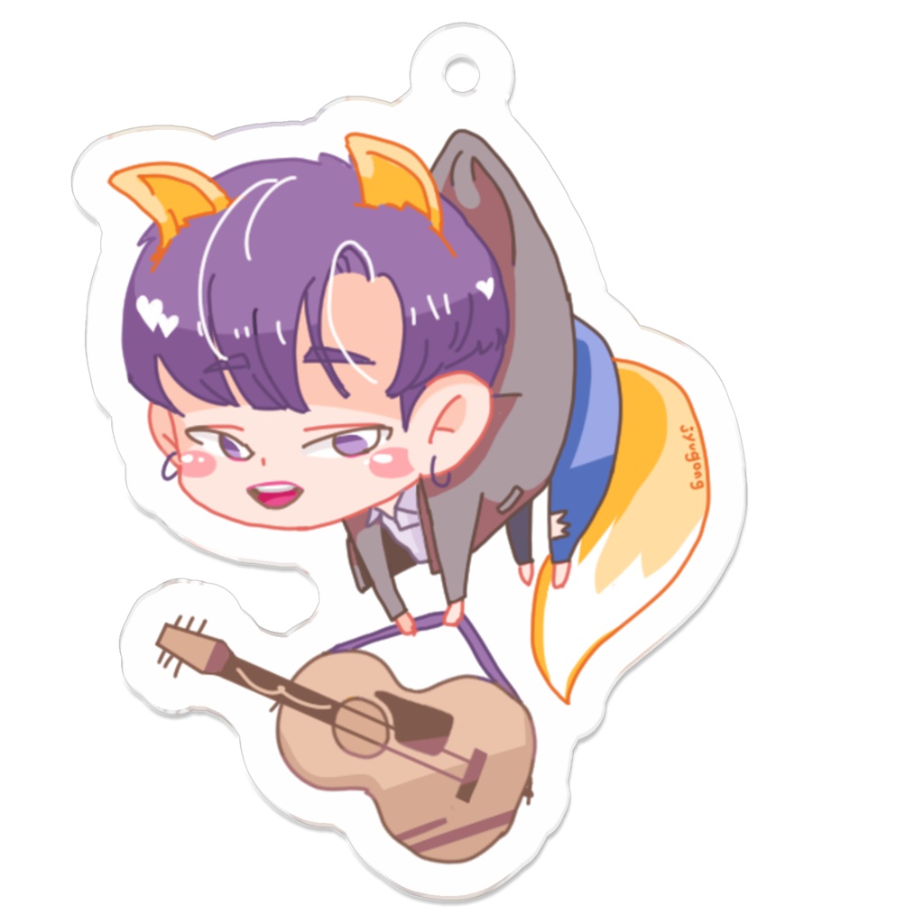 びわねぽ-狐 アクリルキーホルダー