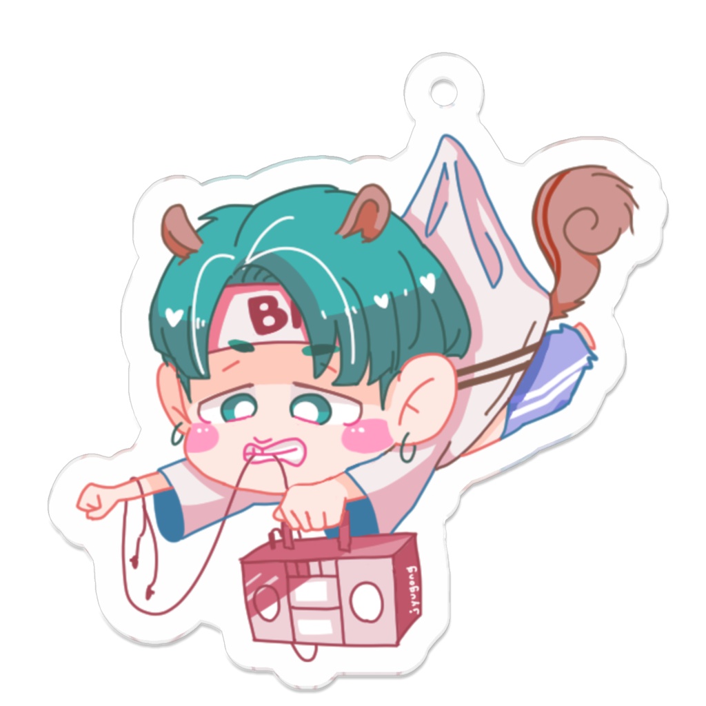 びわねぽ-リス アクリルキーホルダー