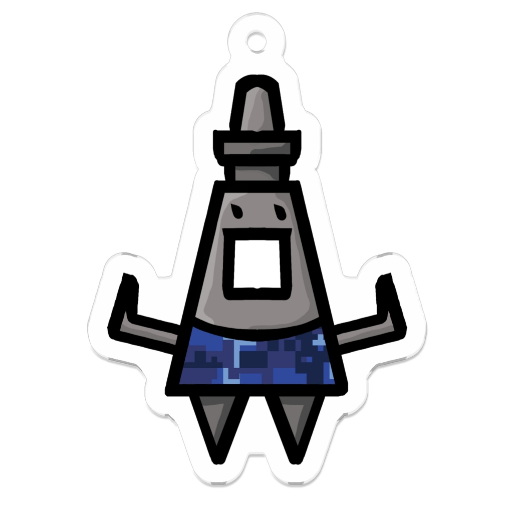 ふふみちゃん(迷彩ver.)アクリルキーホルダー(コーティング)