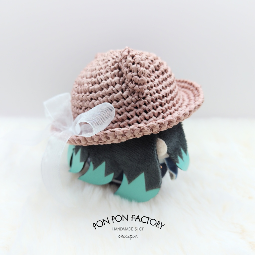 No.0013 10cmぬい 麦わら帽子(くま耳)