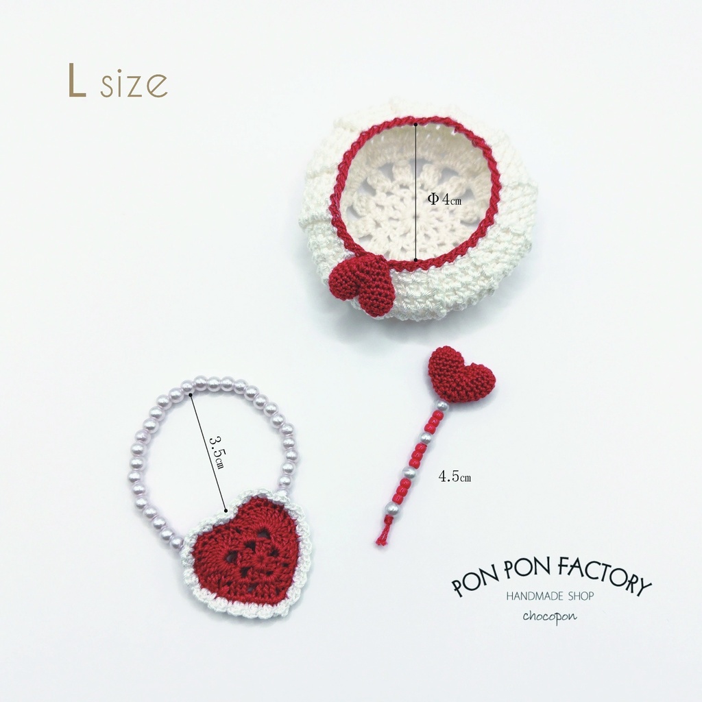 No.0021 ハートベレー帽&ポシェット