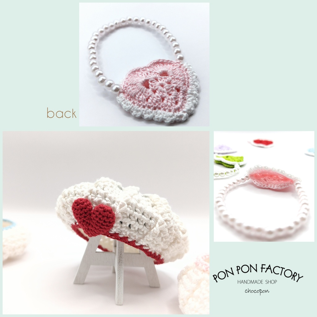 No.0021 ハートベレー帽&ポシェット