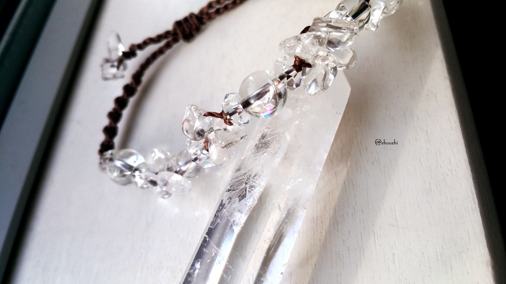 【ハンドメイド】マクラメブレス*:。.:+*.。White Illusion