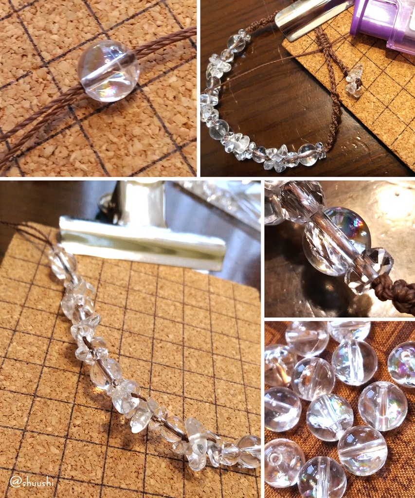 【ハンドメイド】マクラメブレス*:。.:+*.。White Illusion