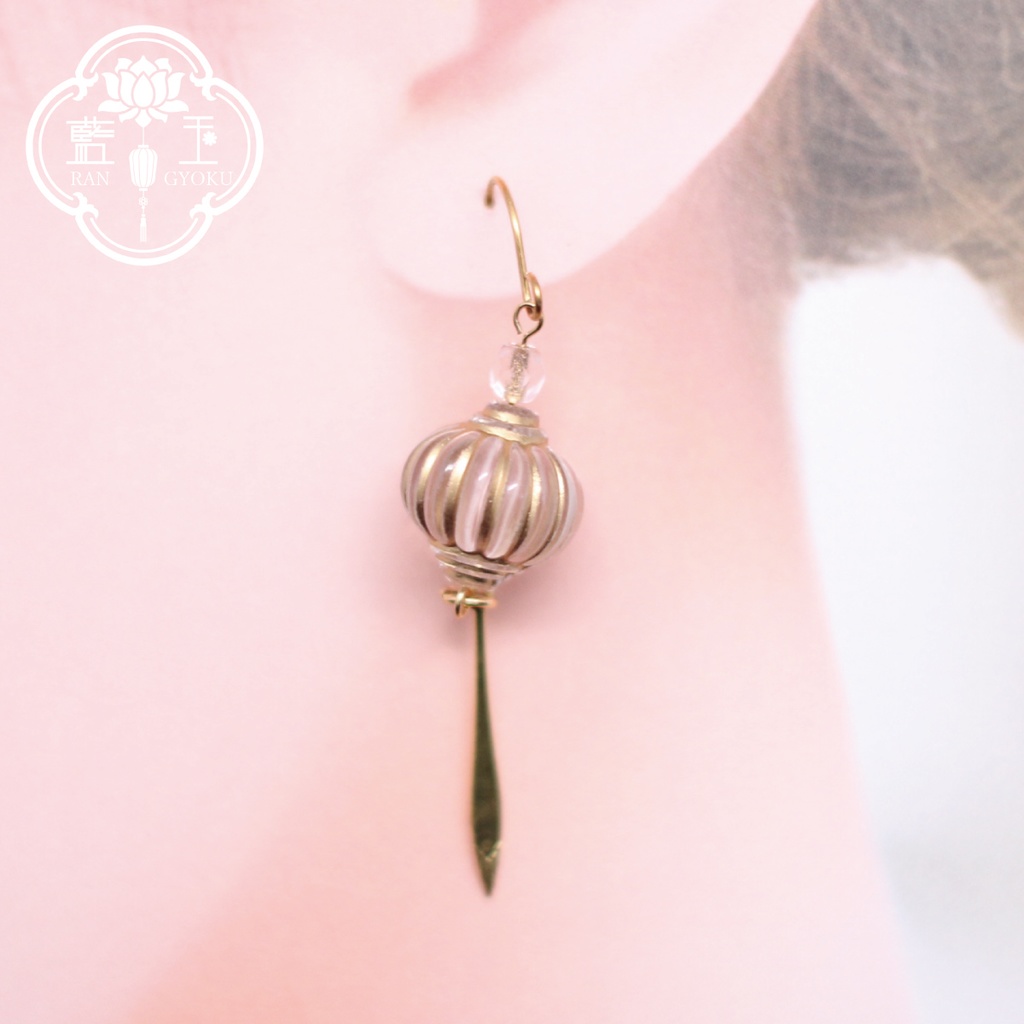 【中華風ピアス・イヤリング】納涼/ランタン風アクセサリー