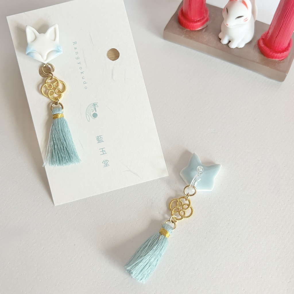 ★リニューアル✨Color.雨/狐守り-komamori-/【和風ピアス・イヤリング】