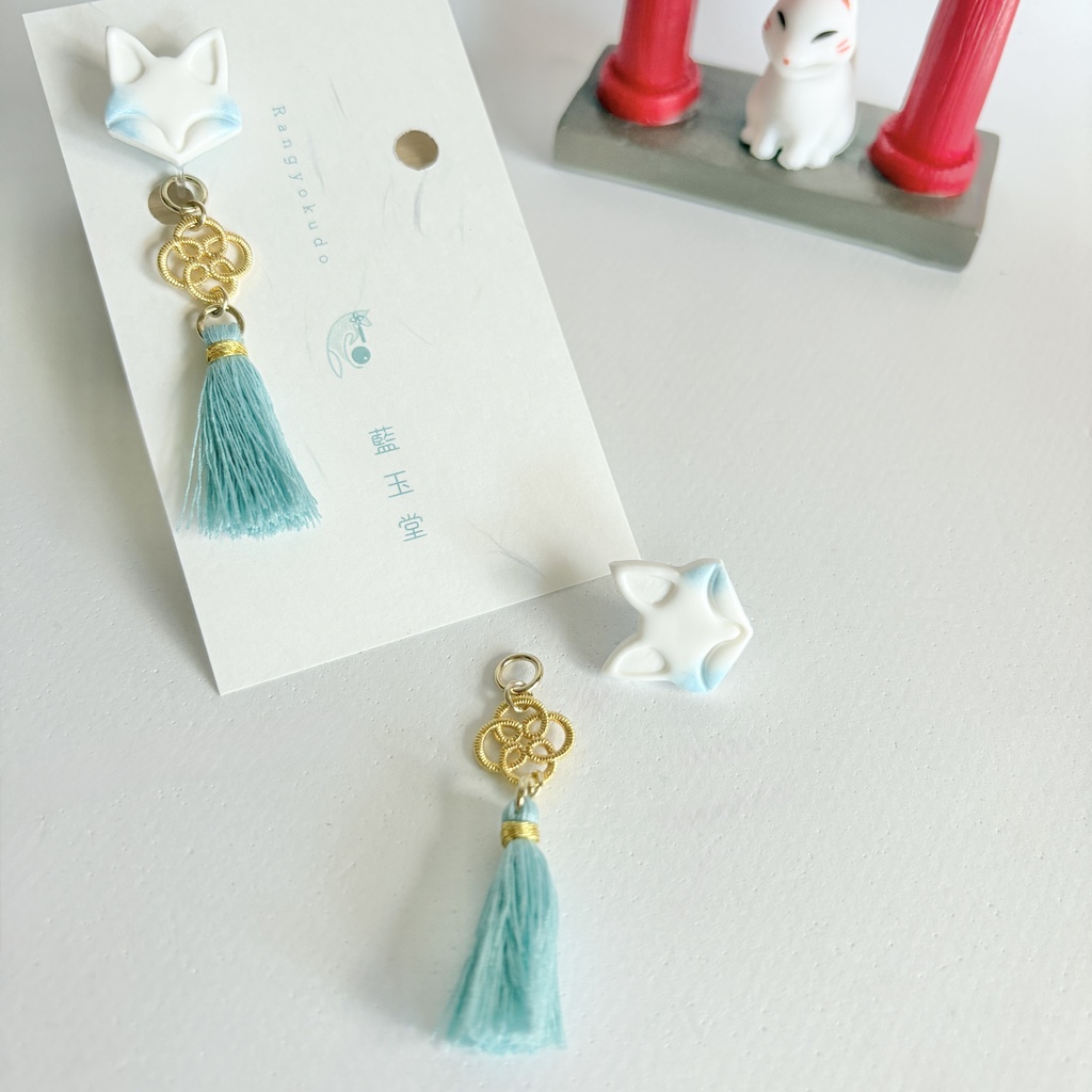 ★リニューアル✨Color.雨/狐守り-komamori-/【和風ピアス・イヤリング】