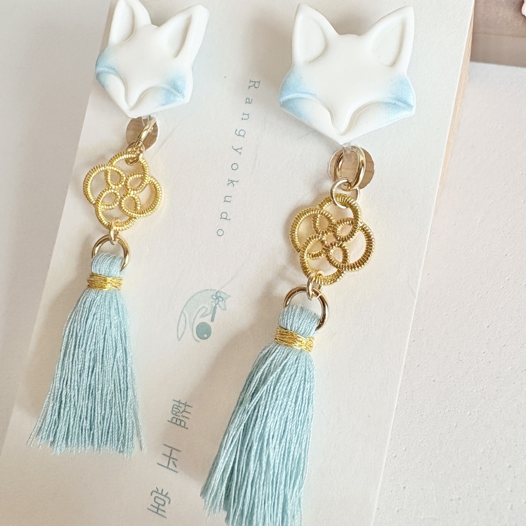 ★リニューアル✨Color.雨/狐守り-komamori-/【和風ピアス・イヤリング】