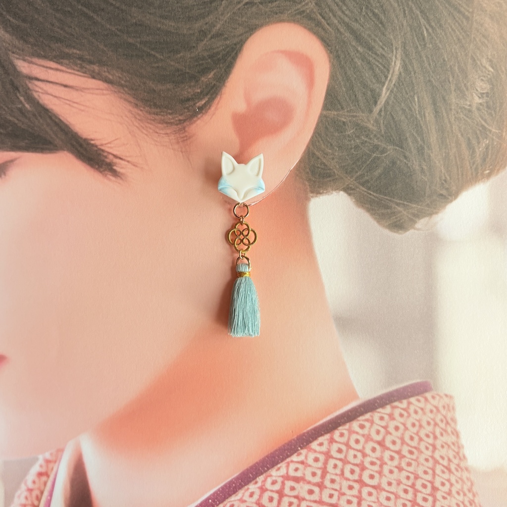 ★リニューアル✨Color.雨/狐守り-komamori-/【和風ピアス・イヤリング】