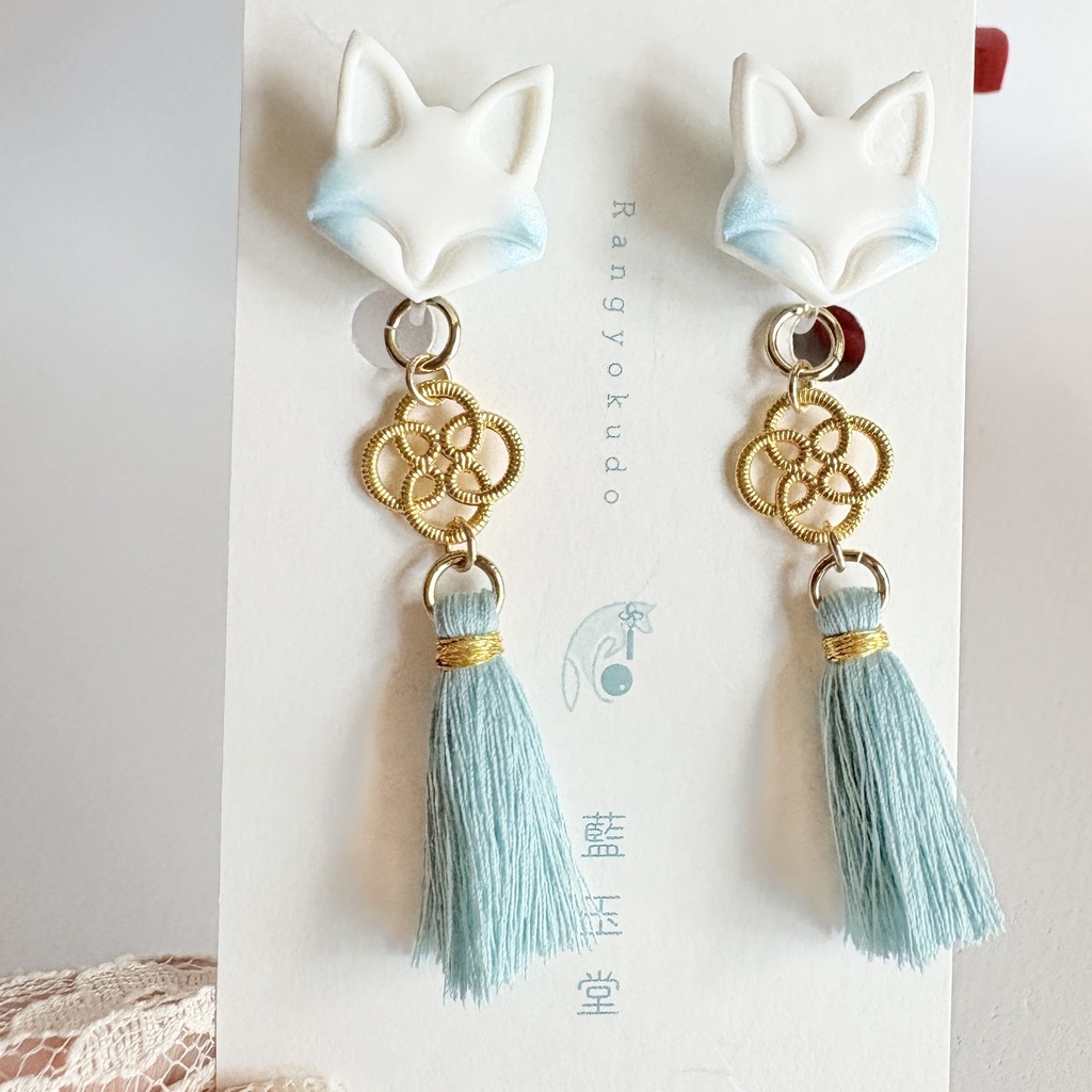 ★リニューアル✨Color.雨/狐守り-komamori-/【和風ピアス・イヤリング】