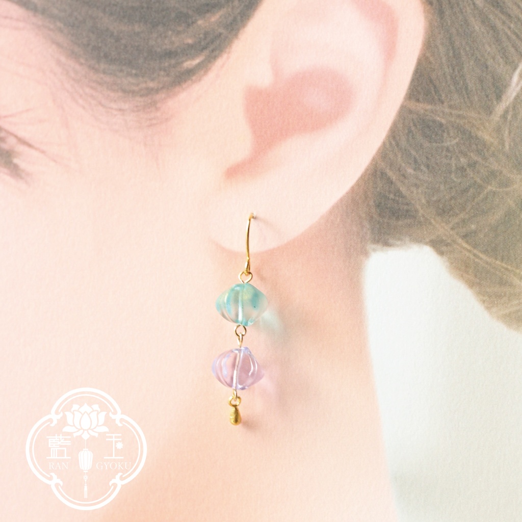 【中華風ピアス&イヤリング】セミオーダー/組み合わせが選べるランタン風アクセサリー