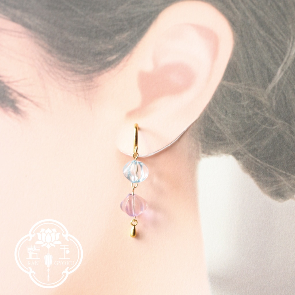 【中華風ピアス&イヤリング】セミオーダー/組み合わせが選べるランタン風アクセサリー