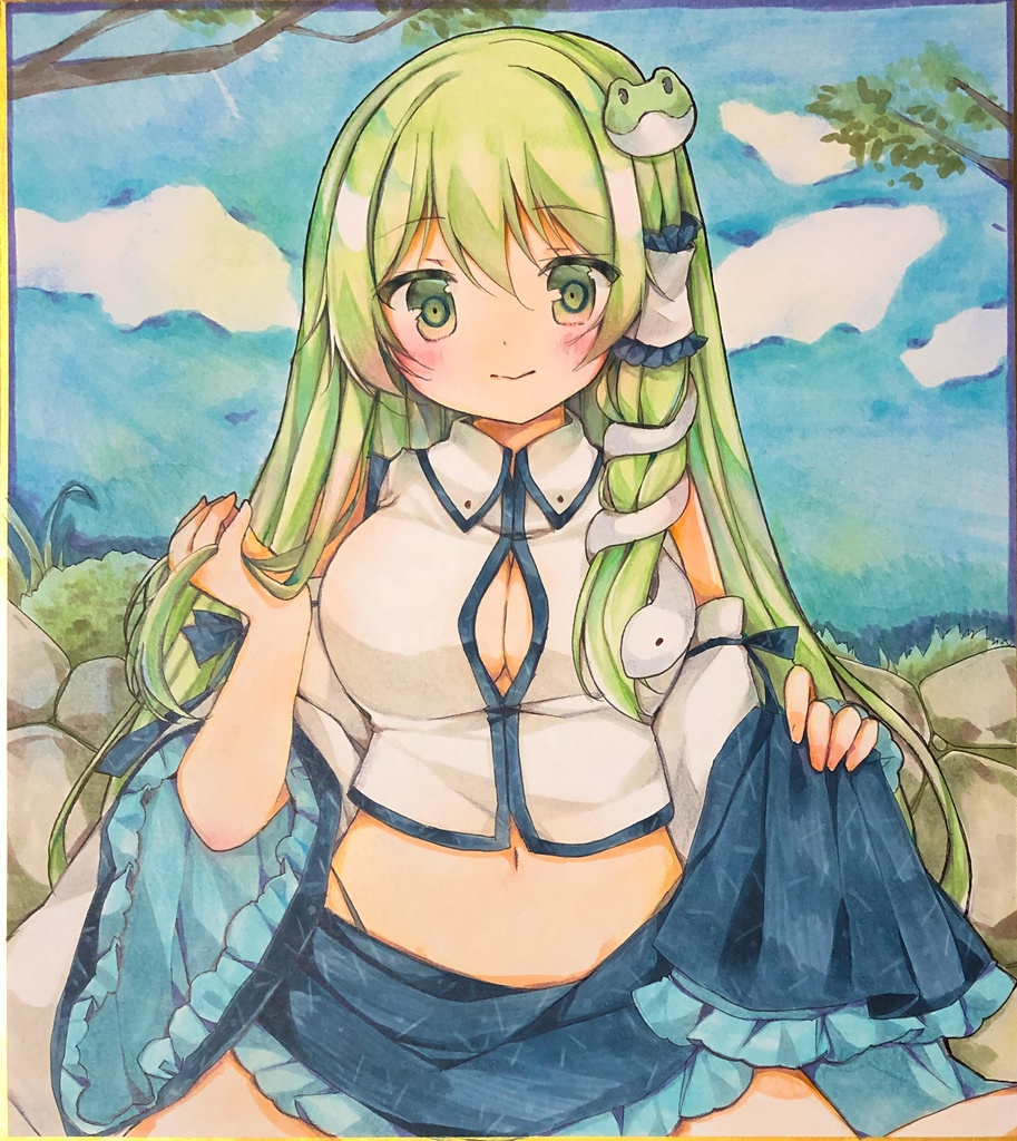 同人手描きイラスト　東風谷早苗　東方project