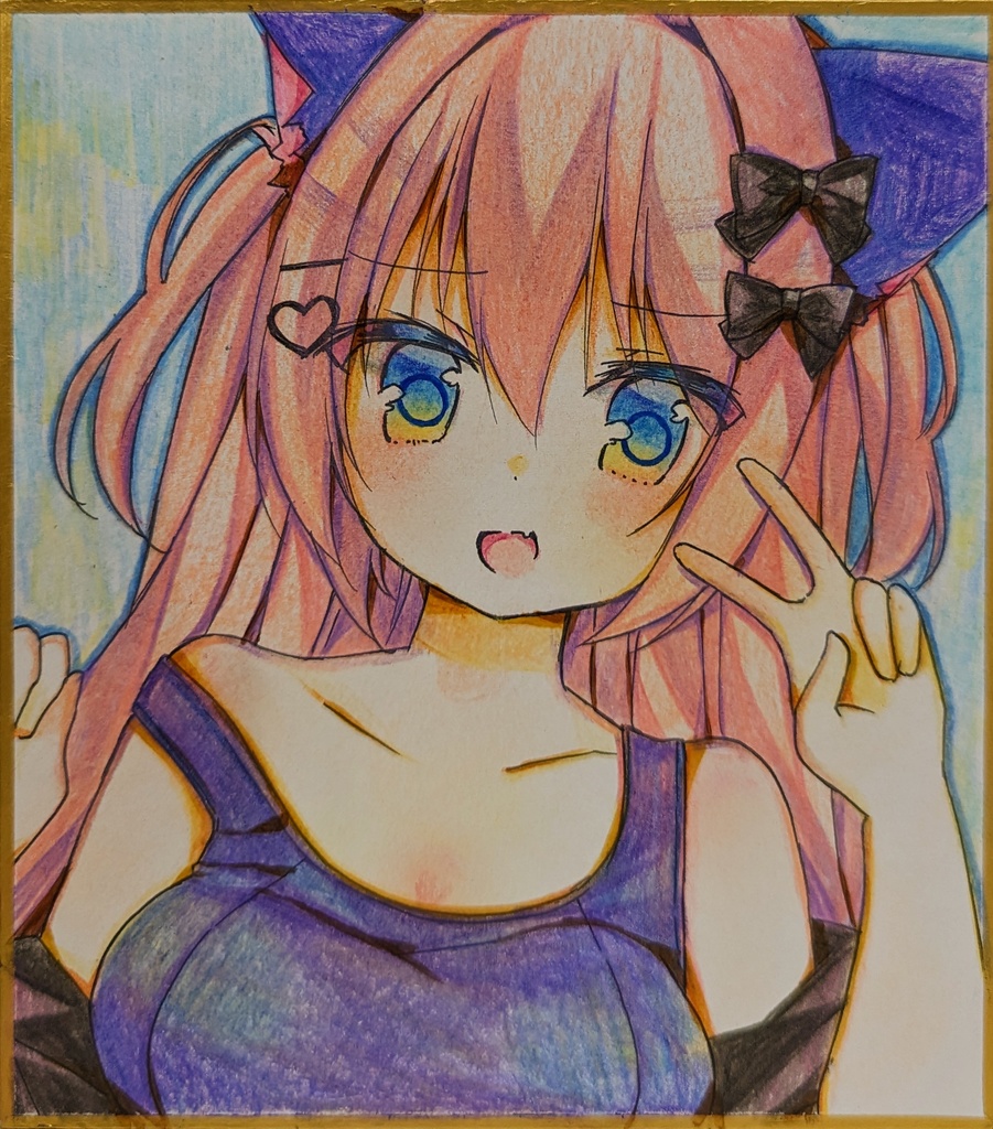 ミニ色紙　オリジナルイラスト