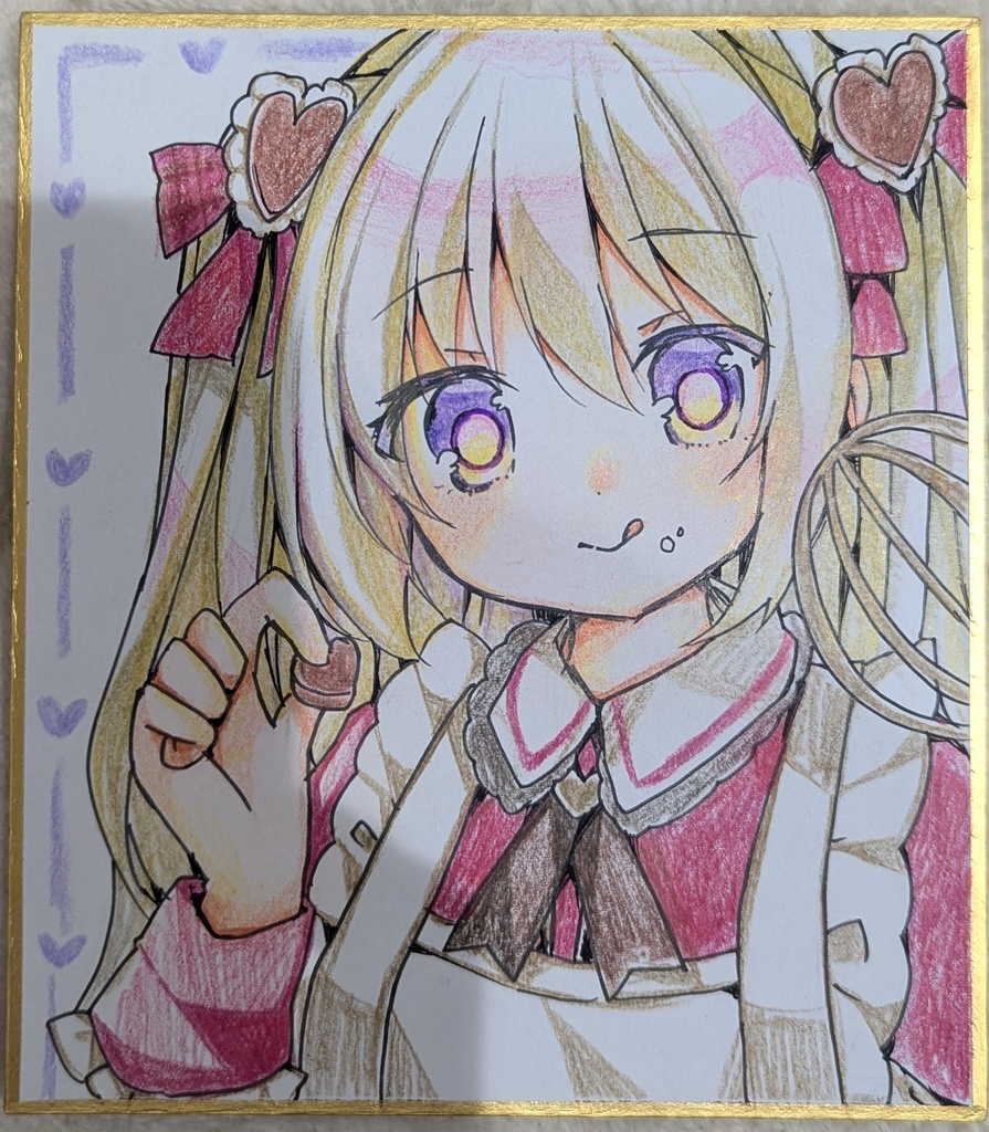 手描きイラスト　ミニ色紙　オリジナル