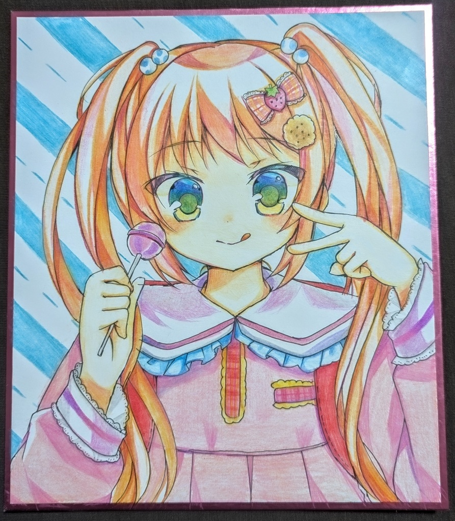 中サイズ色紙　オリジナル手描きイラスト