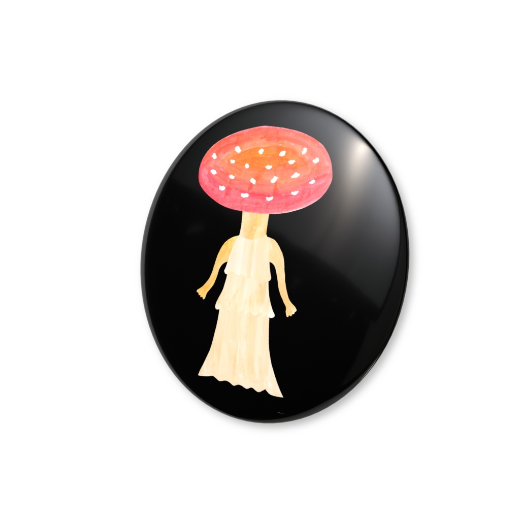 ベニクイーンタケ 缶バッジ