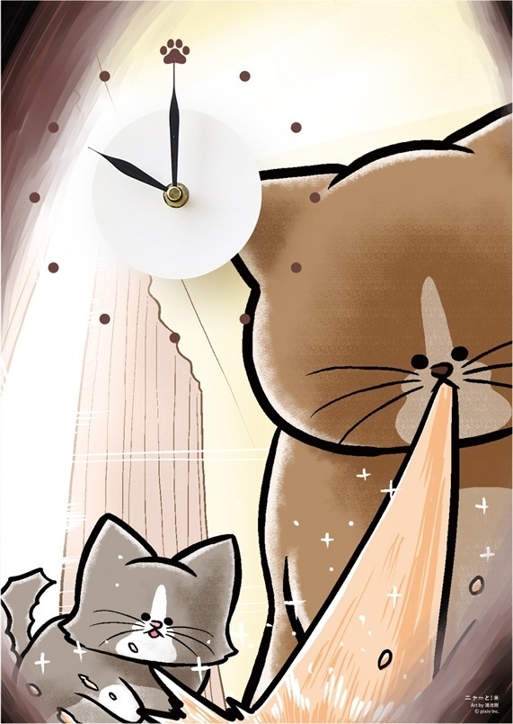 ウォールクロックステッカー　ニャーと！展＜鴻池剛＞