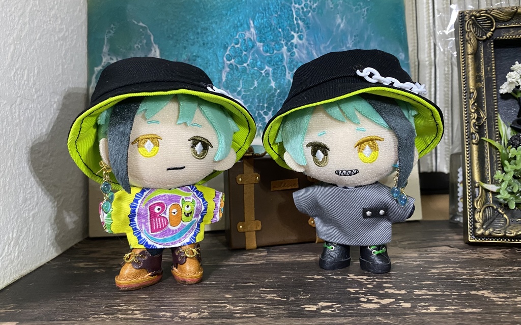チェーン付きブラックグリーンバケハ