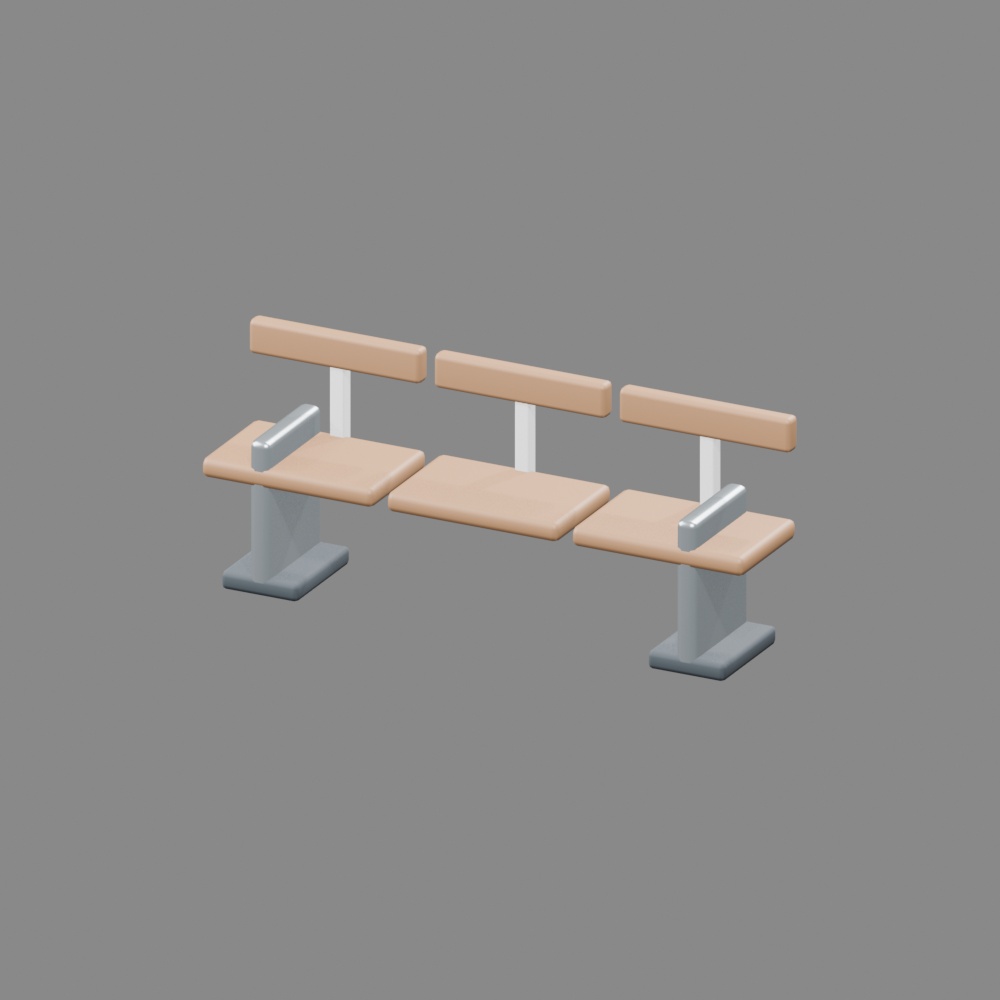 駅ホーム小物3D素材 12点セット｜軽量GLB・Blender