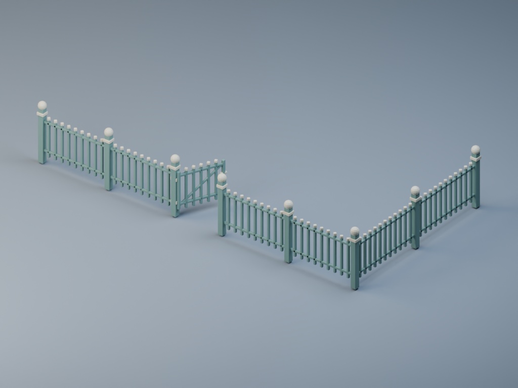長さと門を決める柵ビルダー|Blender Python+完成例3種