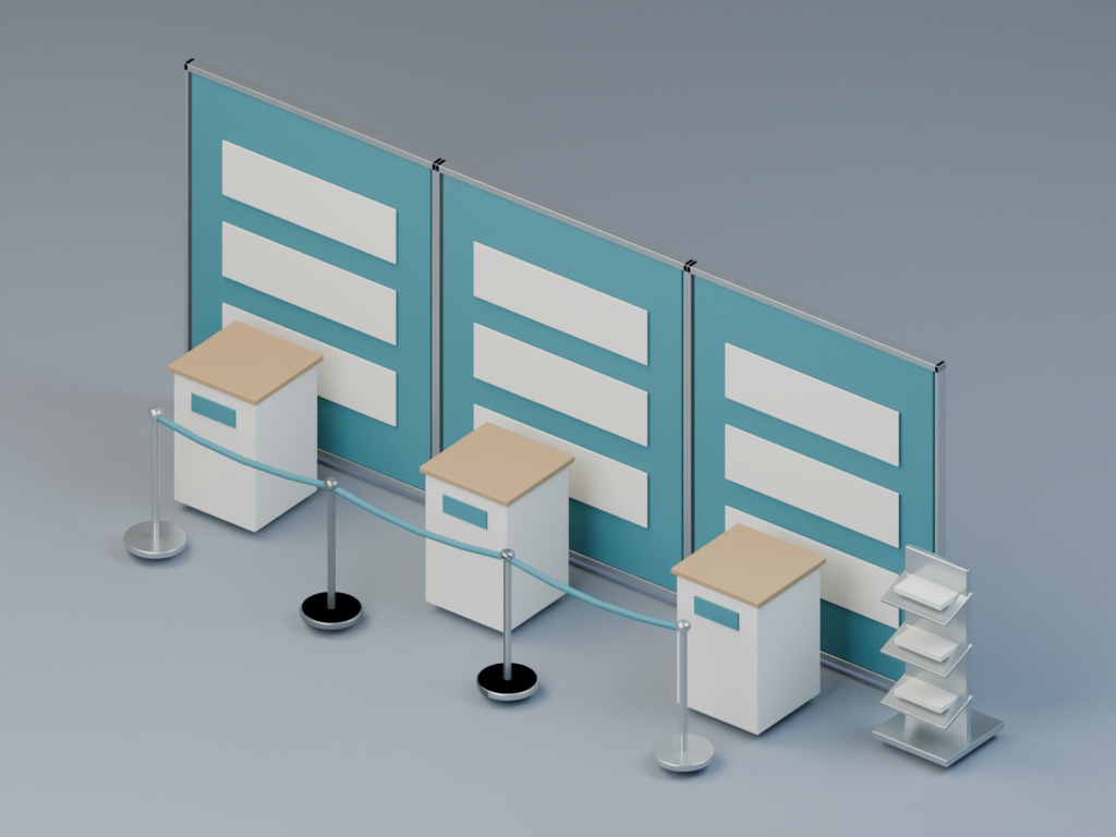 小さな展示会場の組立部材|Blender・GLBの8組