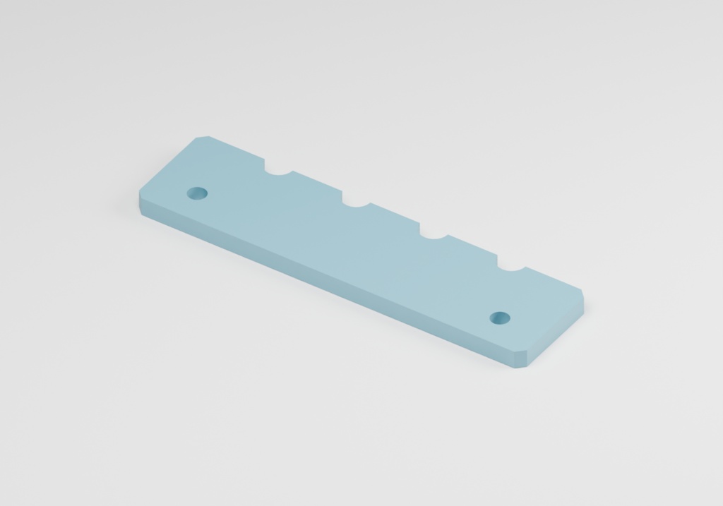 4本のケーブルを分けるガイド|STL・OBJ・GLB・OpenSCAD