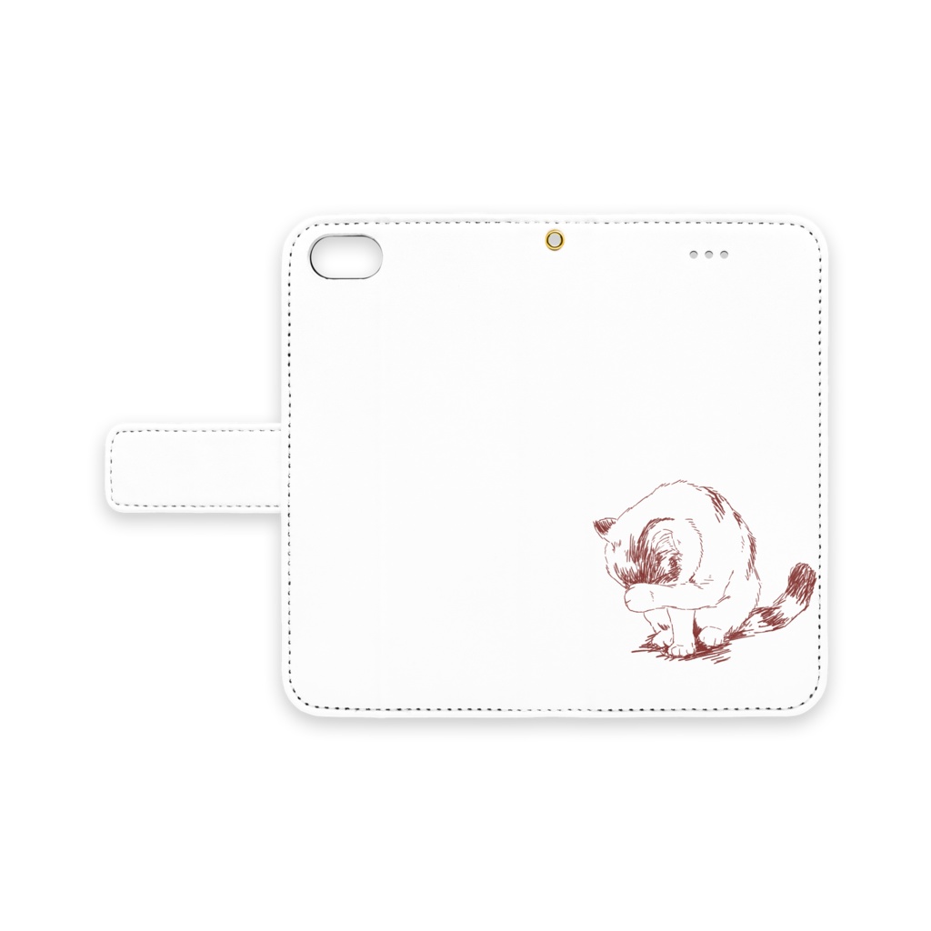 顔を洗う猫スマホケース