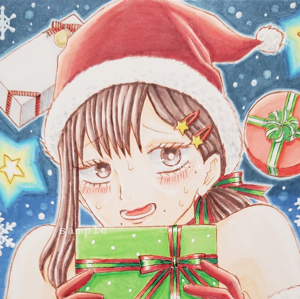 手描きイラスト　サンタコベニちゃん
