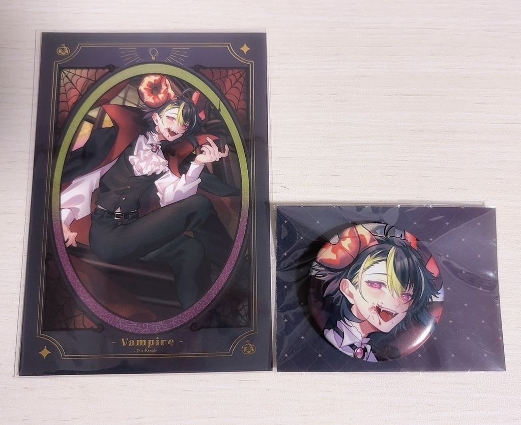 【単体】HEROESハロウィン風ポストカード&缶バッジセット