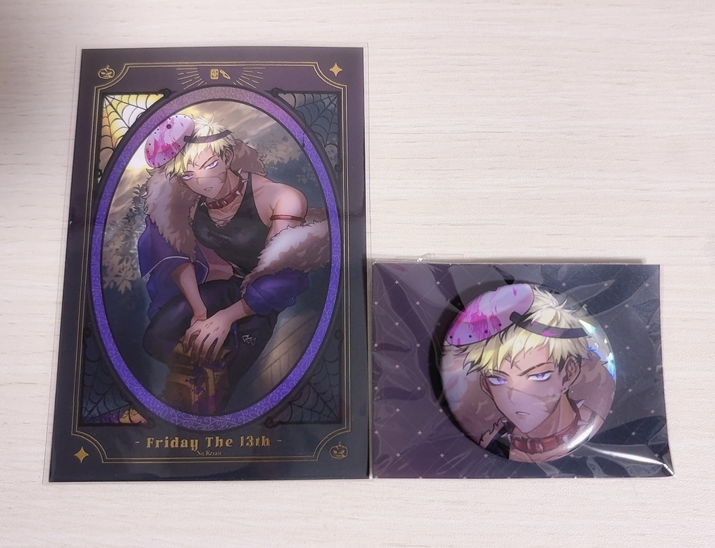 【単体】HEROESハロウィン風ポストカード&缶バッジセット