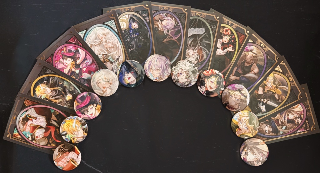 【全員・グループ】ハロウィン風HEROESポストカード&缶バッジセット