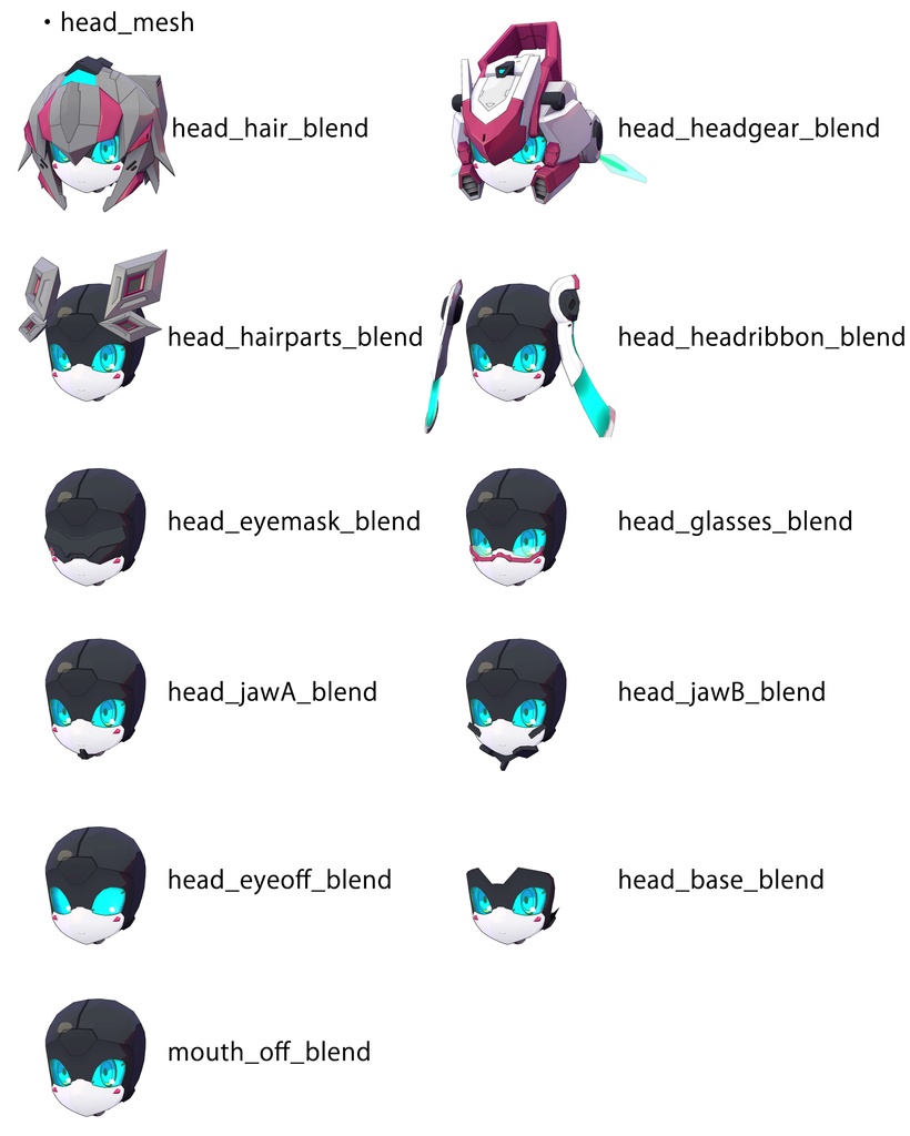 TranCL(トランシエル) 2in1ルックカスタムロボアバター 【オリジナル3Dモデル】