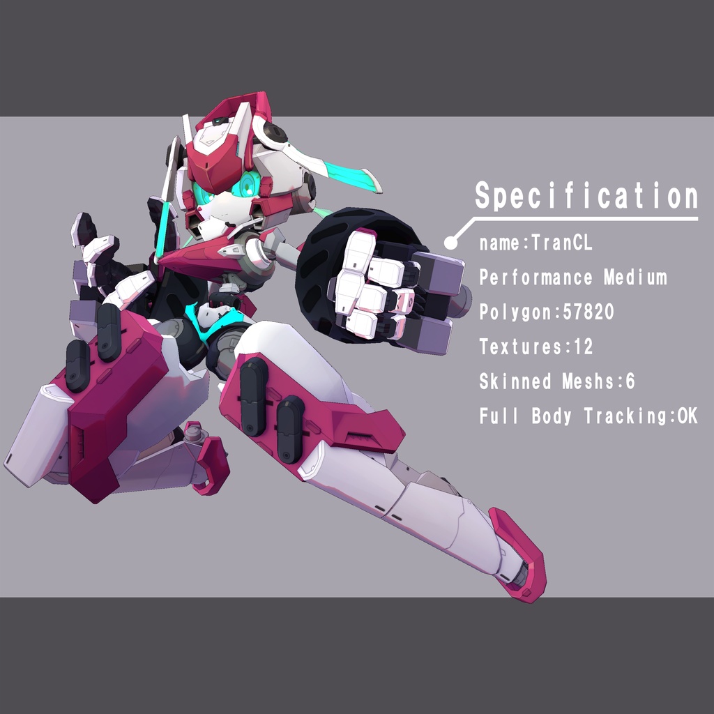 TranCL(トランシエル) 2in1ルックカスタムロボアバター 【オリジナル3Dモデル】