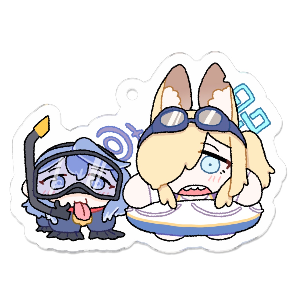 ちびカンナ&アコ犬(水着) アクキー(keychain)