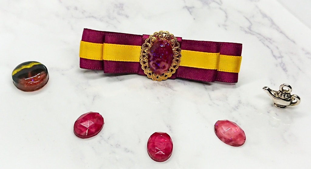 魔法使い達の2色サテンリボンクリップ【レジン製】