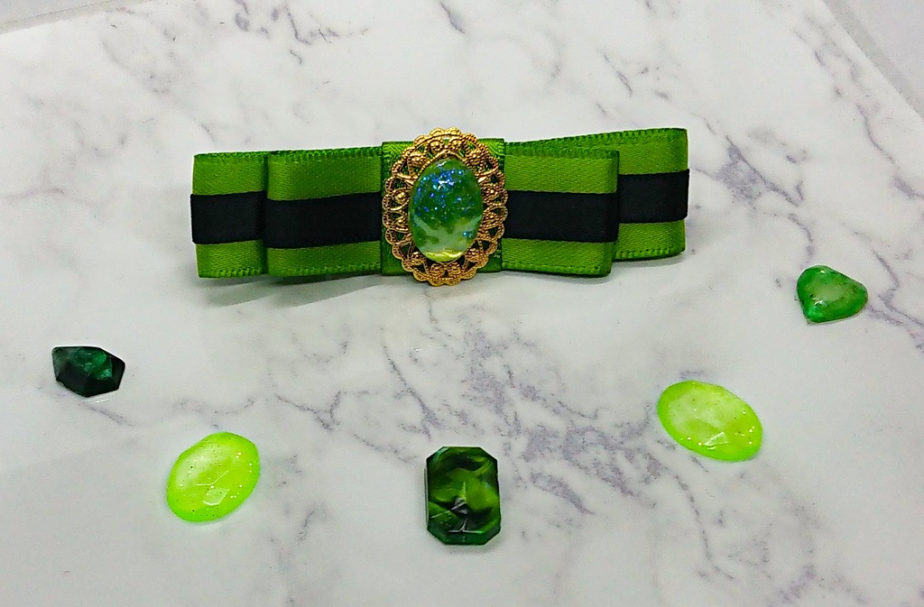 魔法使い達の2色サテンリボンクリップ【レジン製】