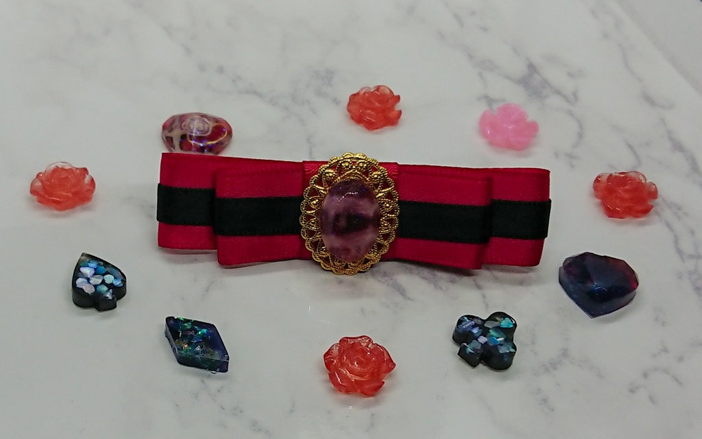 魔法使い達の2色サテンリボンクリップ【レジン製】