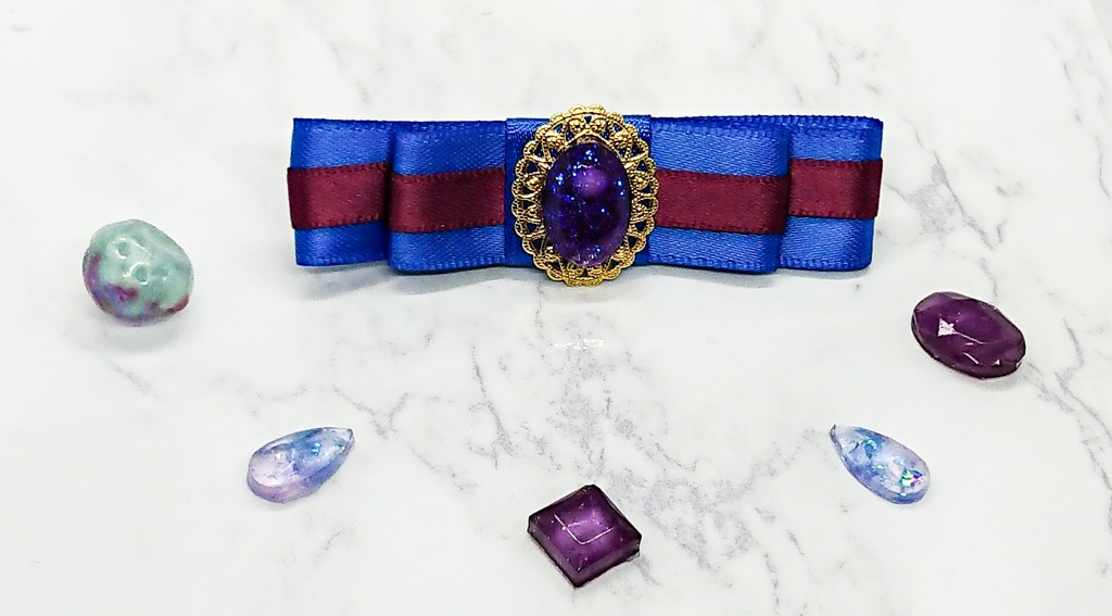 魔法使い達の2色サテンリボンクリップ【レジン製】