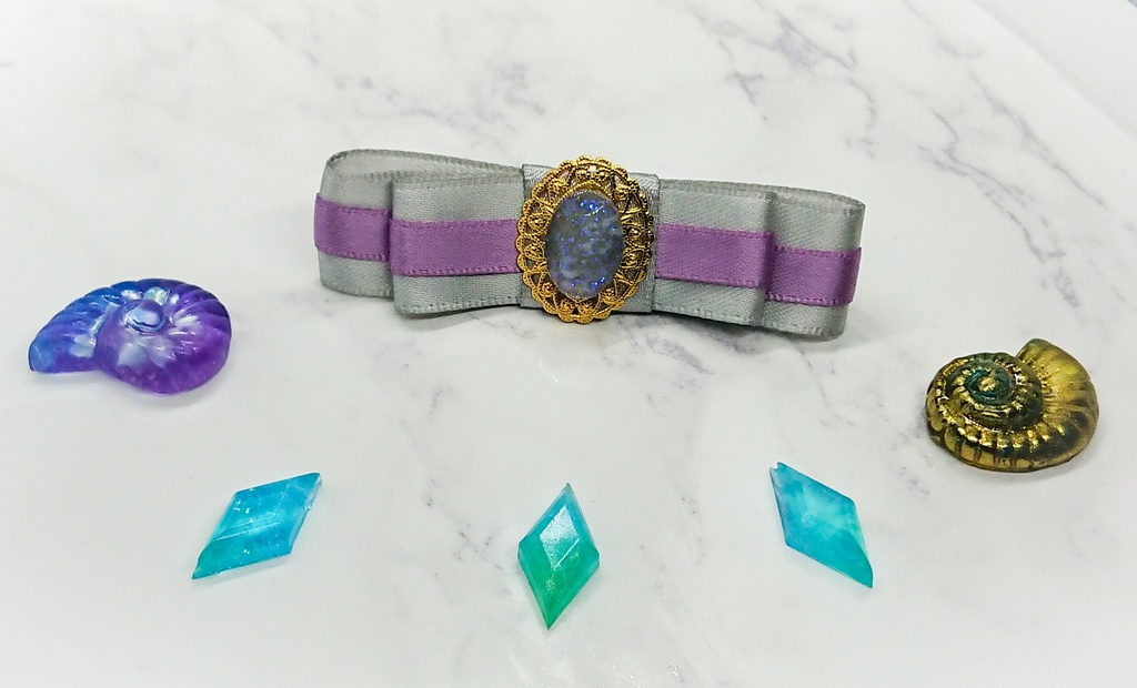 魔法使い達の2色サテンリボンクリップ【レジン製】