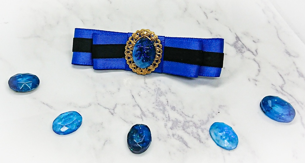 魔法使い達の2色サテンリボンクリップ【レジン製】