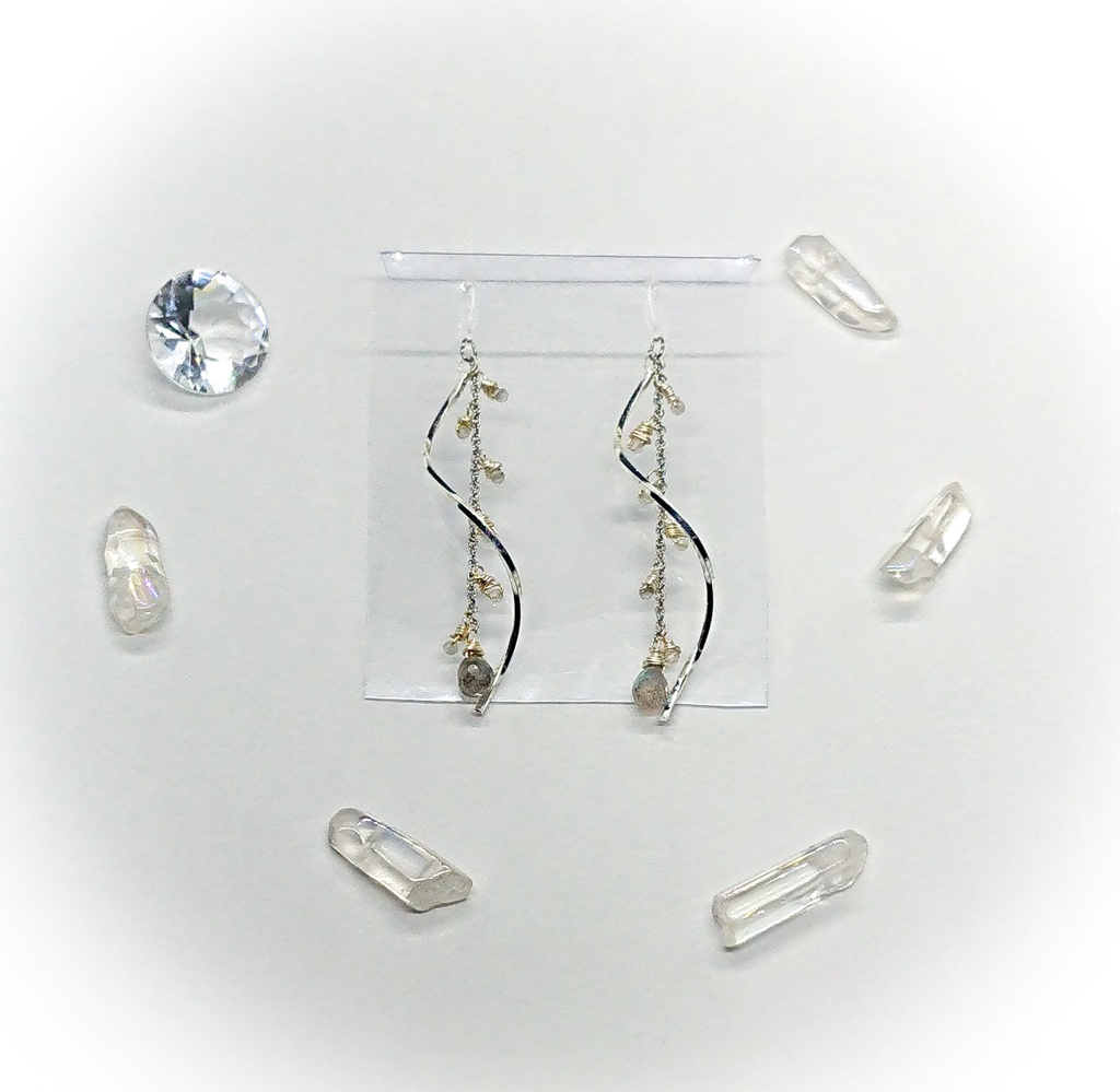 ラブラドライトの木の実ピアス