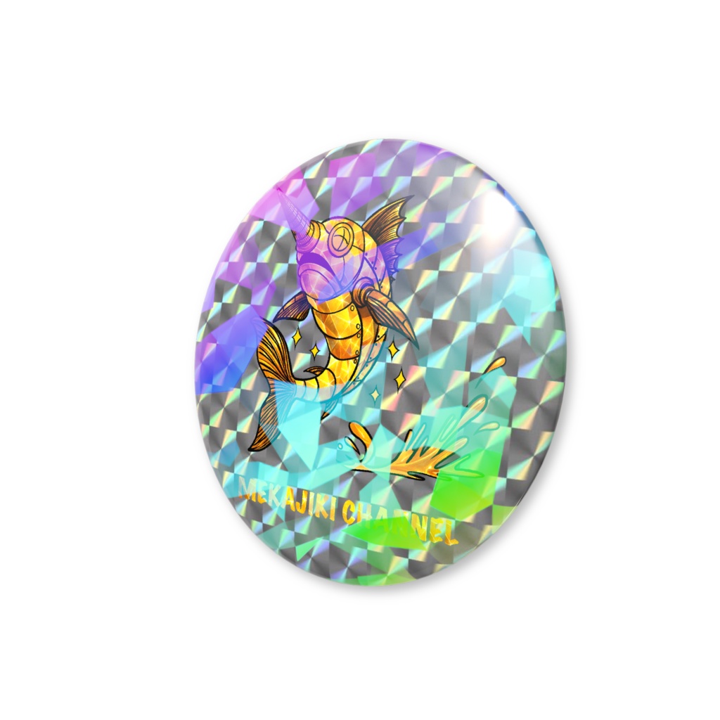 ゴールデン MEKAJIKI CHANNEL ホログラム缶バッジ1(試作品)